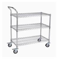 ESD single 3-shelf push trolley