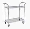 ESD double 3-shelf push trolley